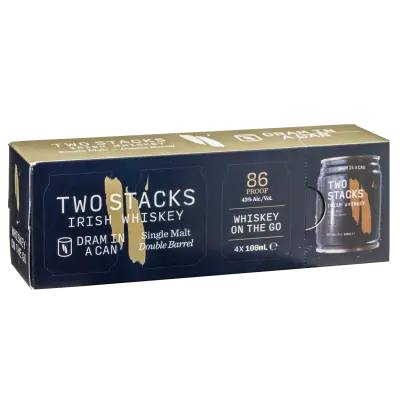 Two Stacks Dram In A Can Peated Single Malt Whiskey 4x100ml